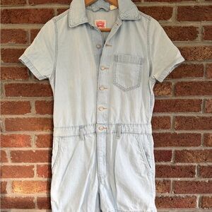 Levi’s Light Blue Denim Romper. Size XS.  Red Tag.  Shorts.